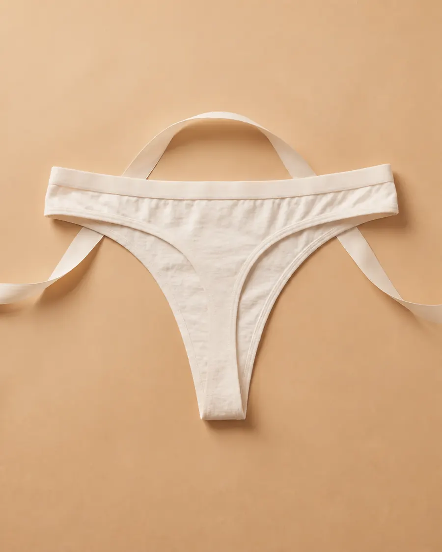 Natural-ivory thong underwear concept